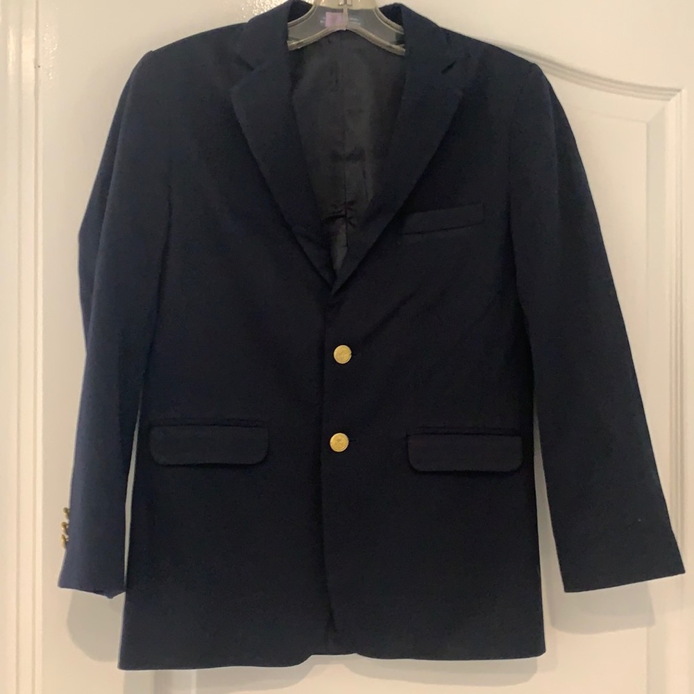 Boys Izod Navy blazer gold button sz 14